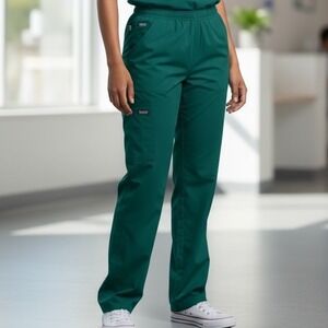 Cherokee Workwear Scrub Pants Womens Medium Hunter Green Elastic Waist 4200 NEW